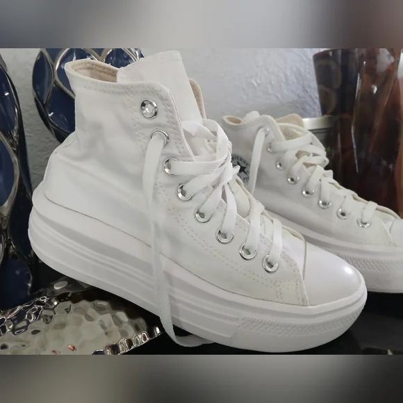 Converse White High-Top Sneakers - Picture 3 of 10